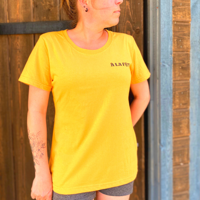 T shirt jaune femme Microbrasserie la F t